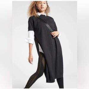 New With Tags Athleta Black Sedona Sweatshirt Dress Ladies XS